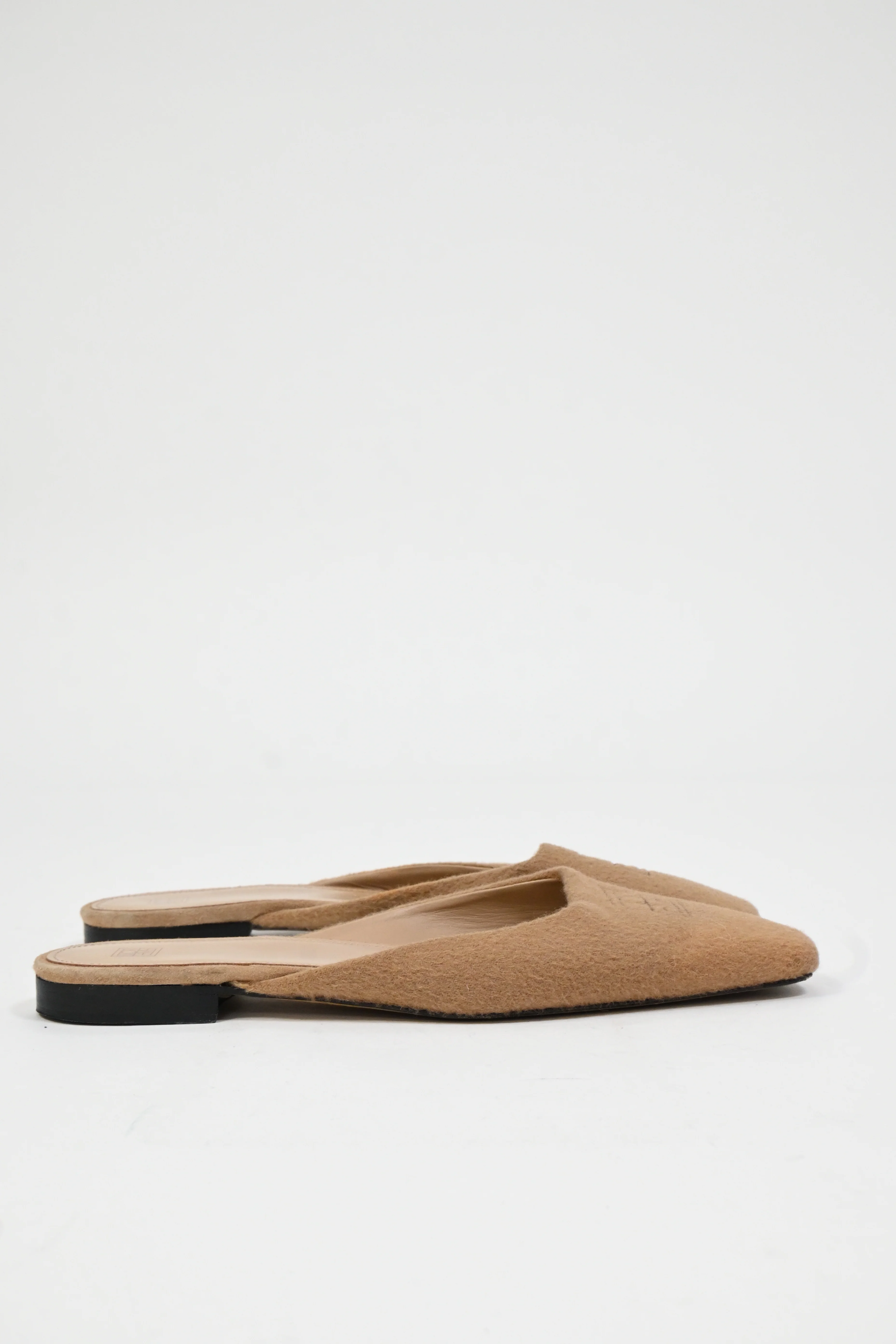 Women's Toteme Flat Mules in Beige Cashmere - Image 8
