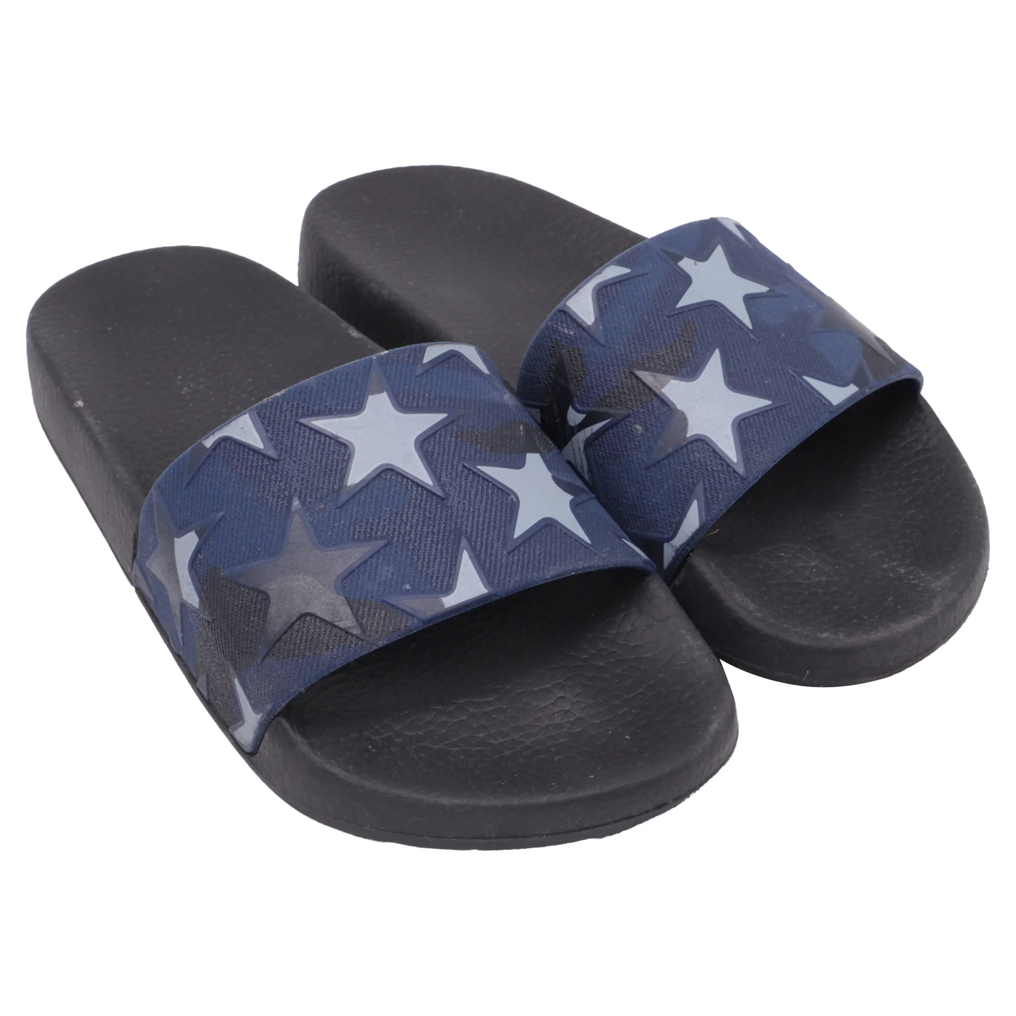 Women's Valentino Denim Stars Slide Sandals in Blue Rubber - Image 3