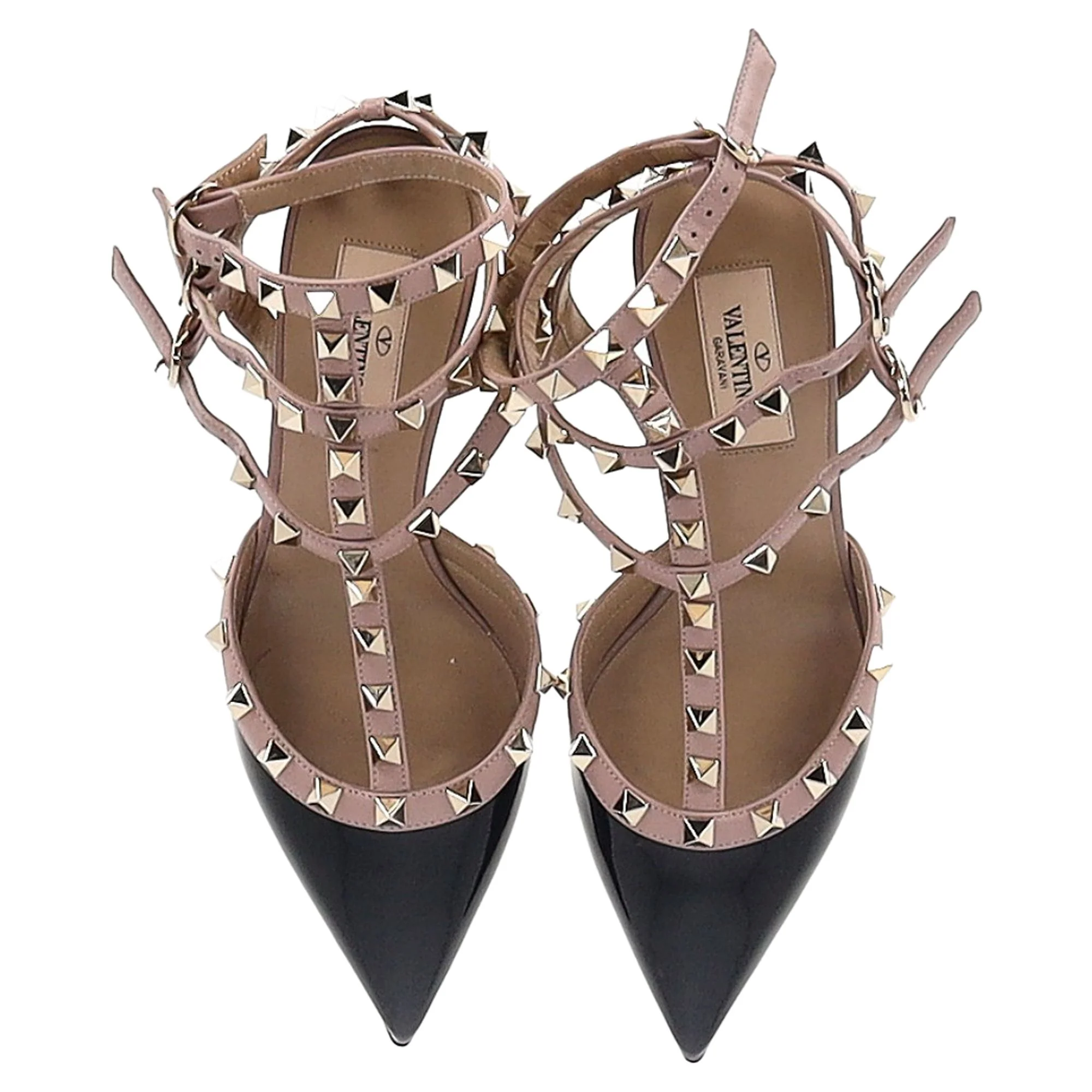 Women's Valentino Garavani Rockstud 65 Pumps in Black and Pink Leather - Image 5