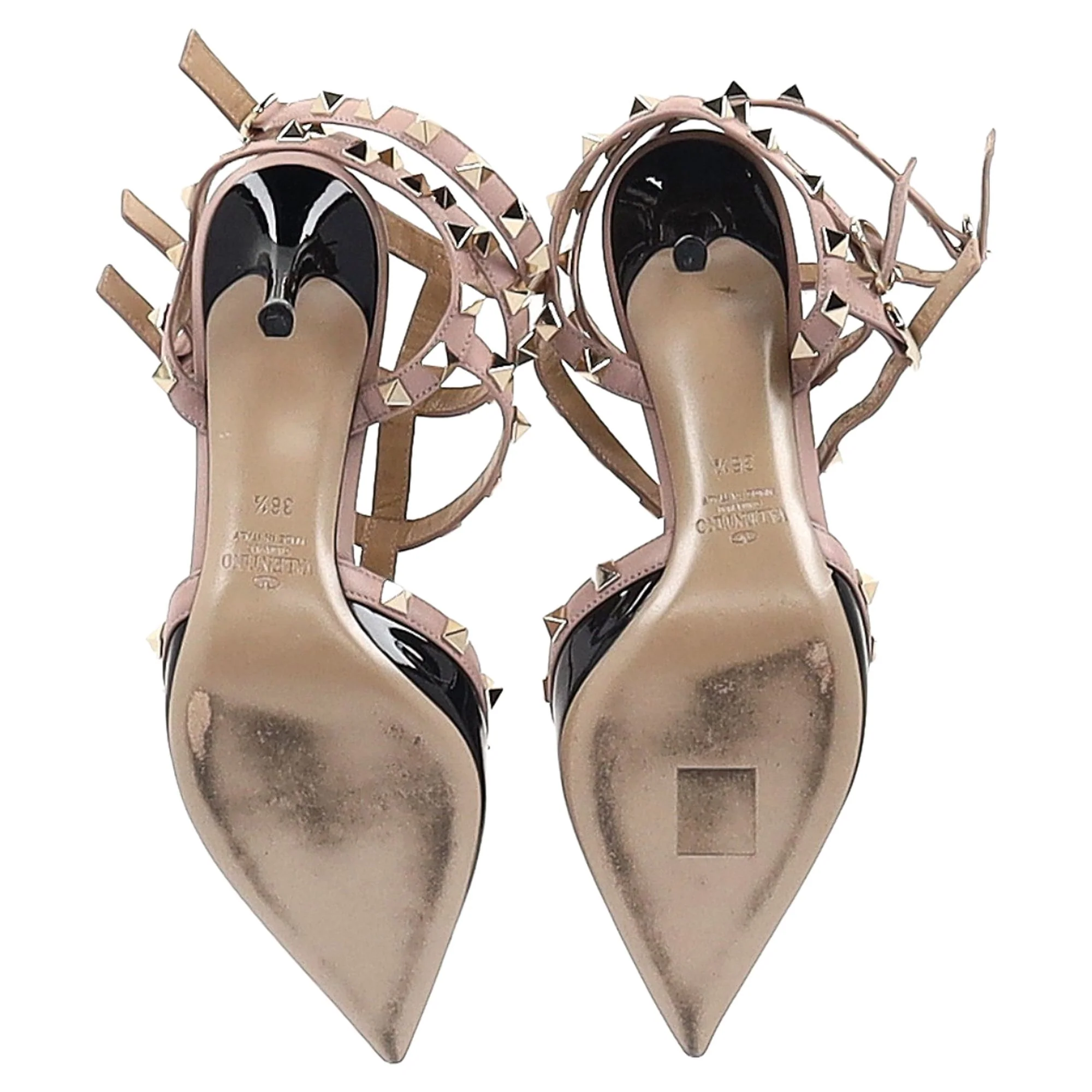 Women's Valentino Garavani Rockstud 65 Pumps in Black and Pink Leather - Image 6