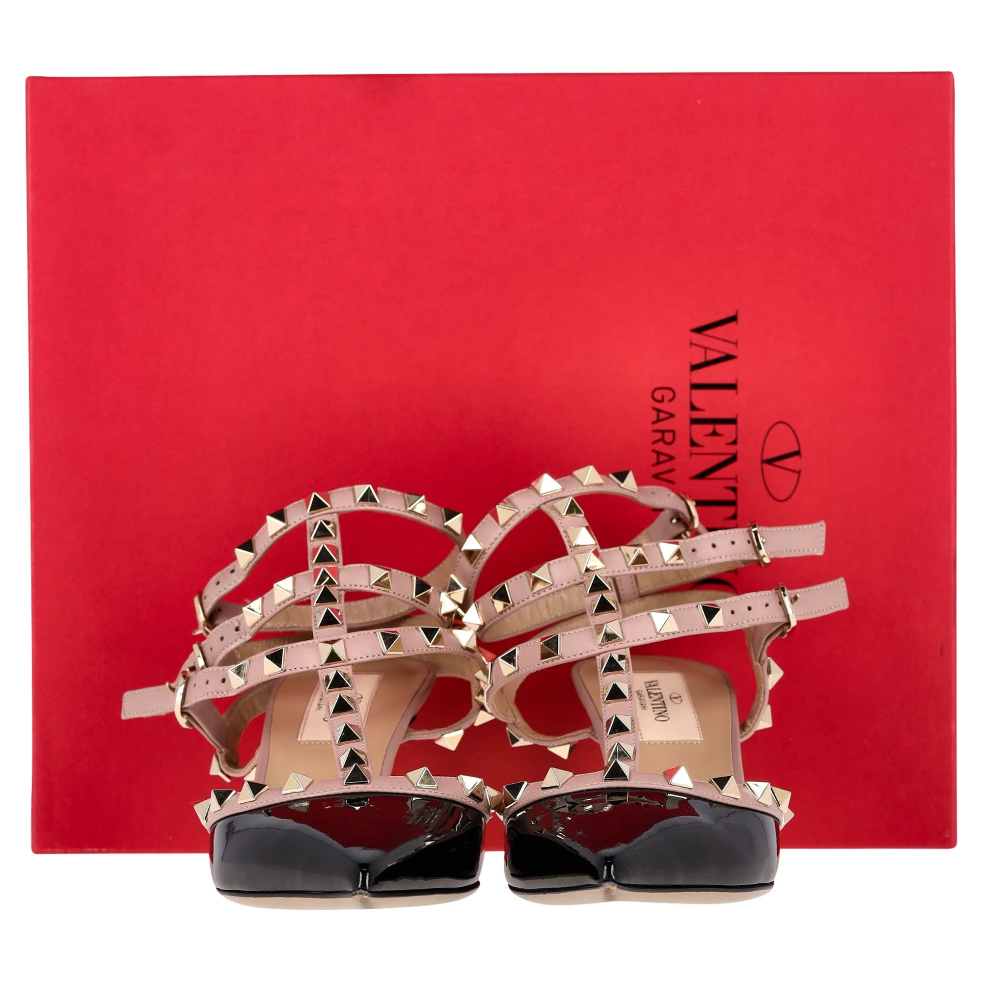 Women's Valentino Garavani Rockstud 65 Pumps in Black and Pink Leather - Image 7