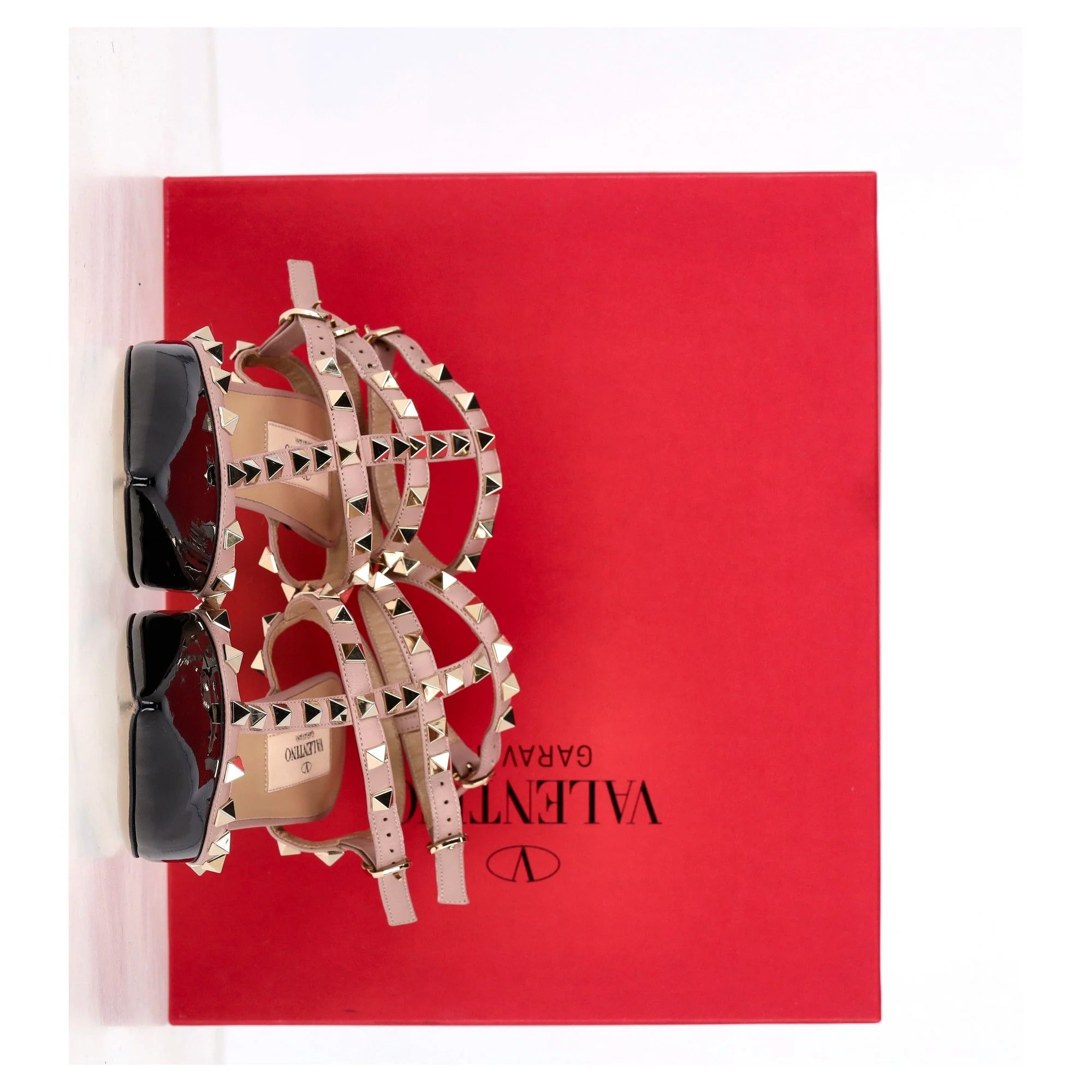 Women's Valentino Garavani Rockstud 65 Pumps in Black and Pink Leather - Image 8