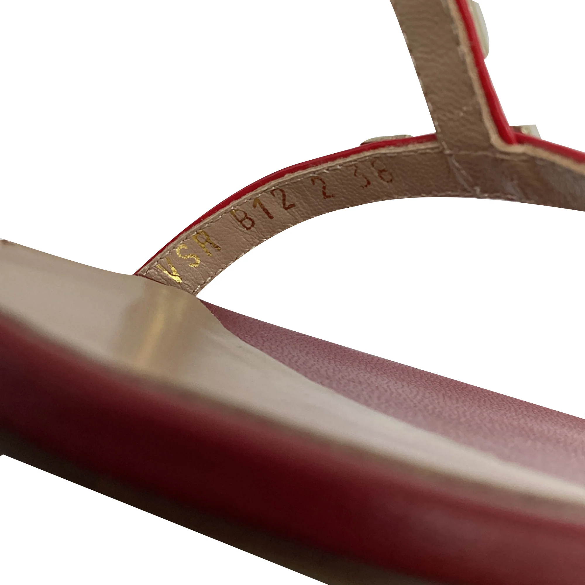 Women's Valentino Garavani Rockstud Caged Sandal Heels in Burgundy Leather - Image 10