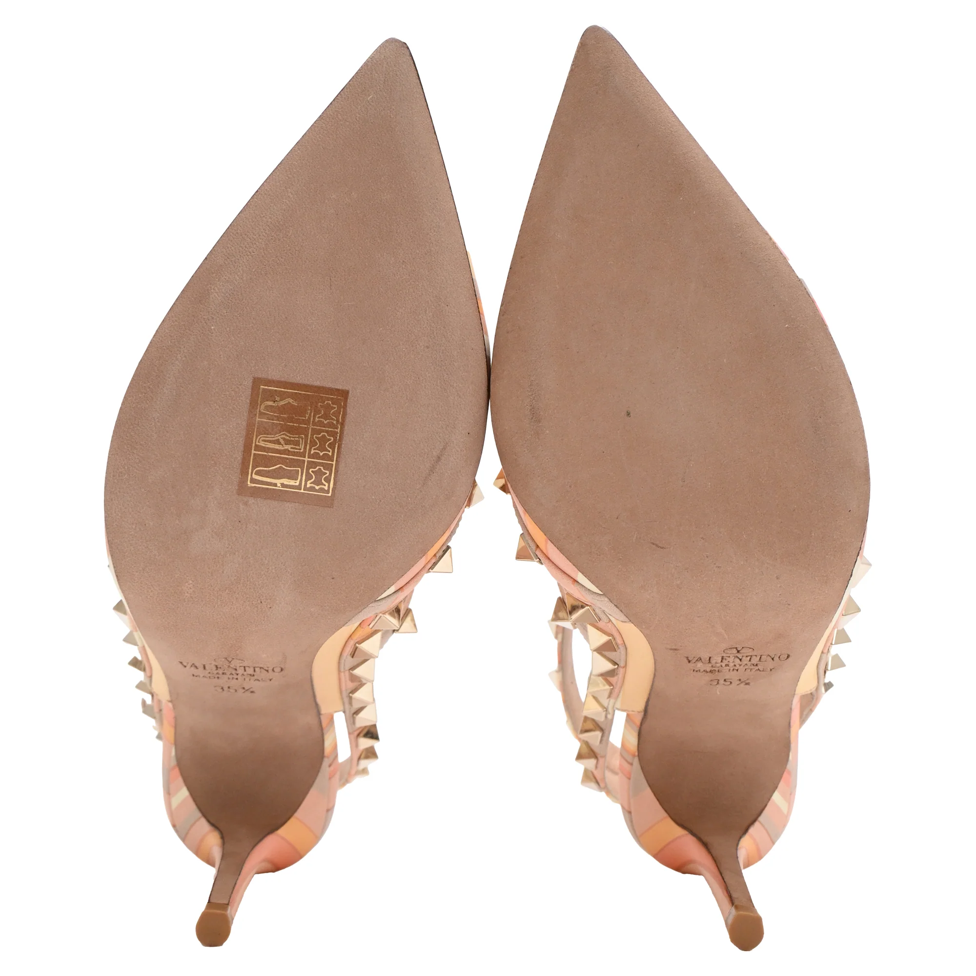 Women's Valentino Garavani Rockstud Geometric-Print Pumps in Multicolor Leather - Image 6
