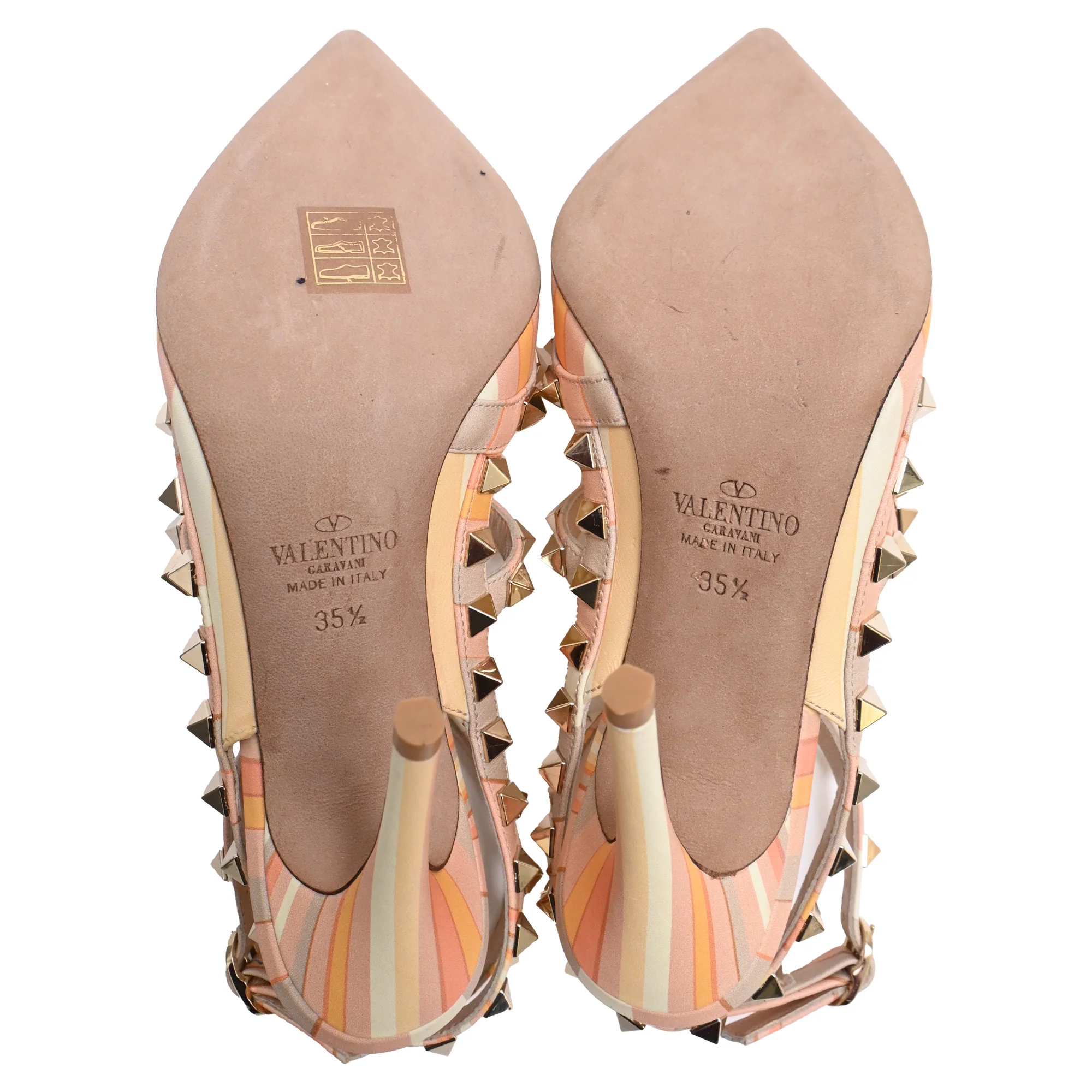 Women's Valentino Garavani Rockstud Geometric-Print Pumps in Multicolor Leather - Image 7