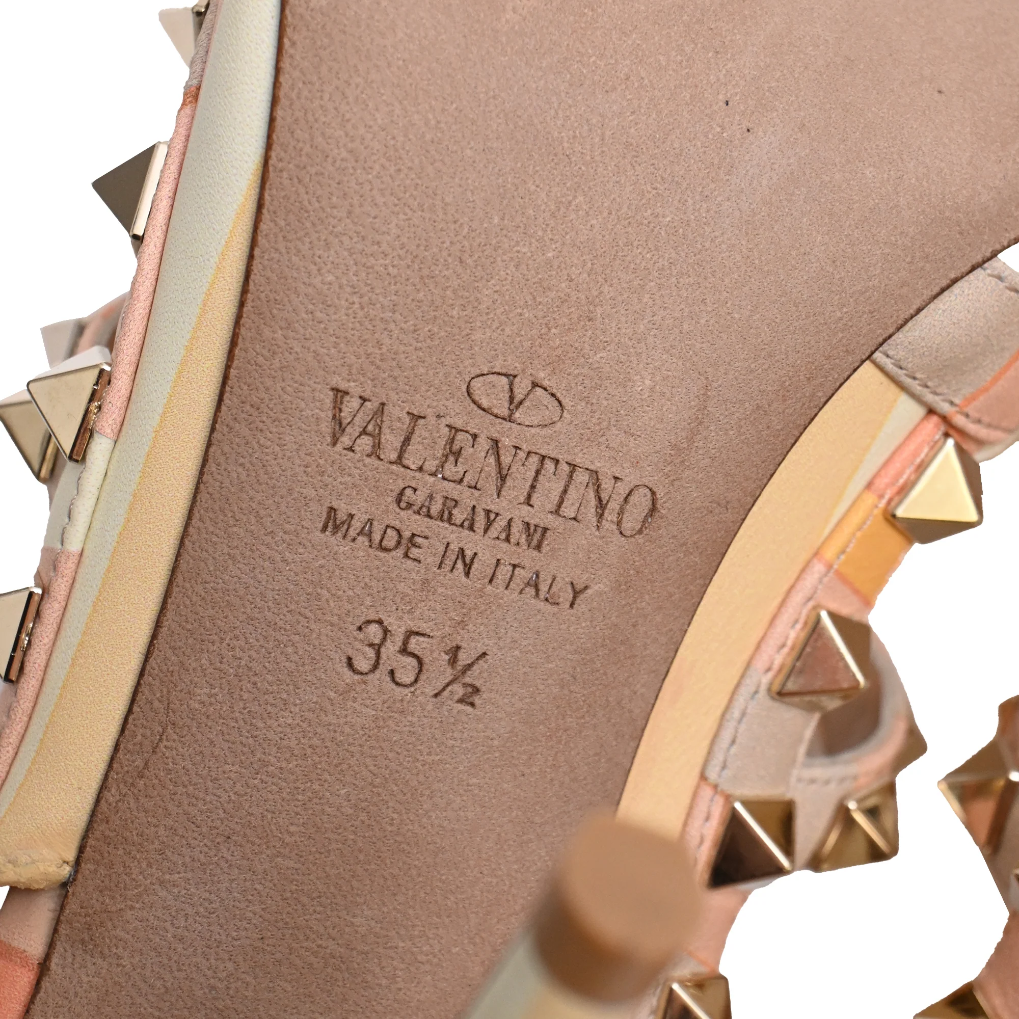 Women's Valentino Garavani Rockstud Geometric-Print Pumps in Multicolor Leather - Image 8