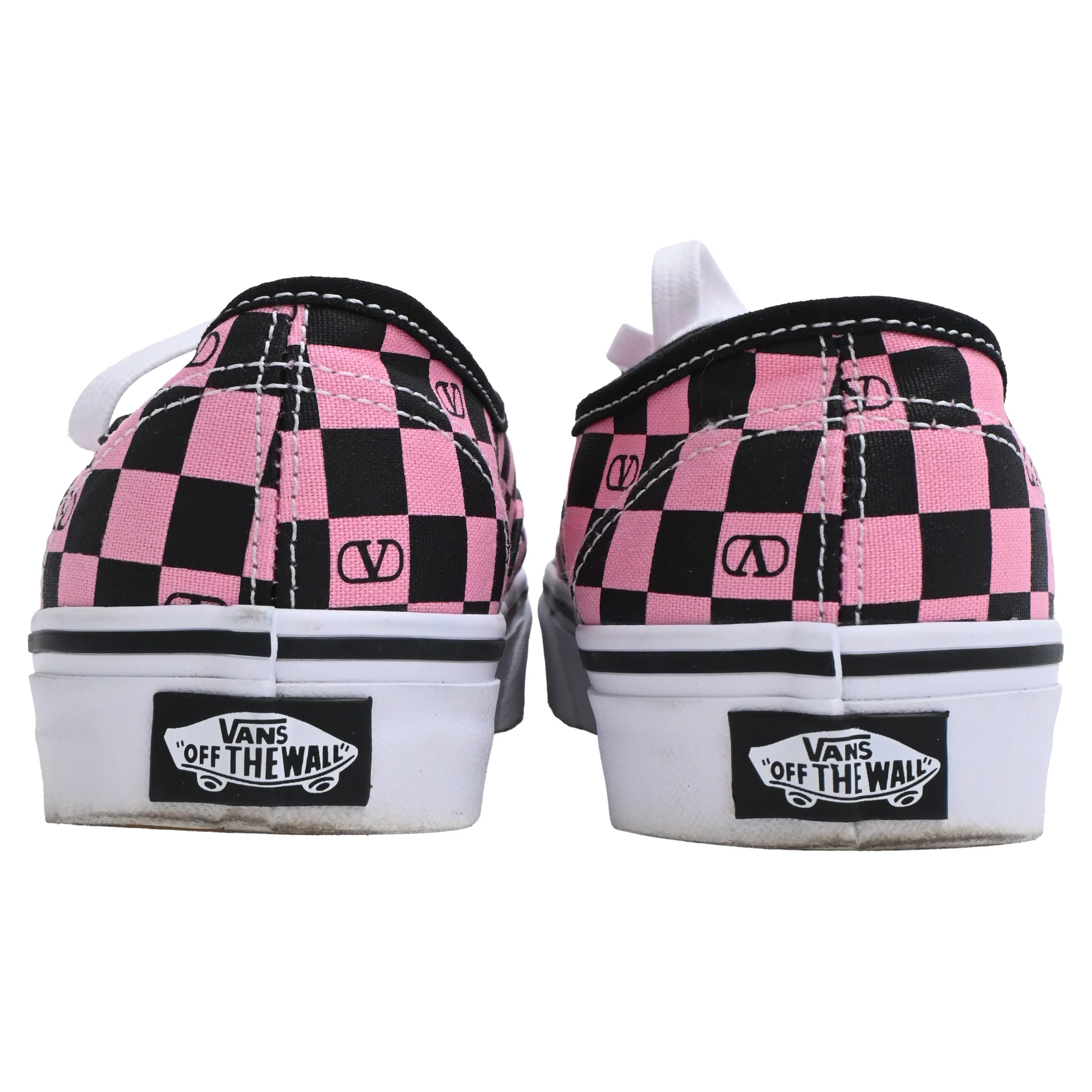 Women's Valentino Garavani x Vans VLogo Checkerboard-Print in Pink Canvas - Image 3
