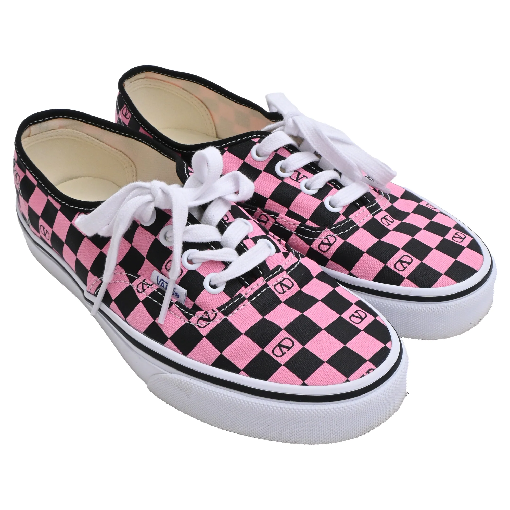 Women's Valentino Garavani x Vans VLogo Checkerboard-Print in Pink Canvas - Image 4