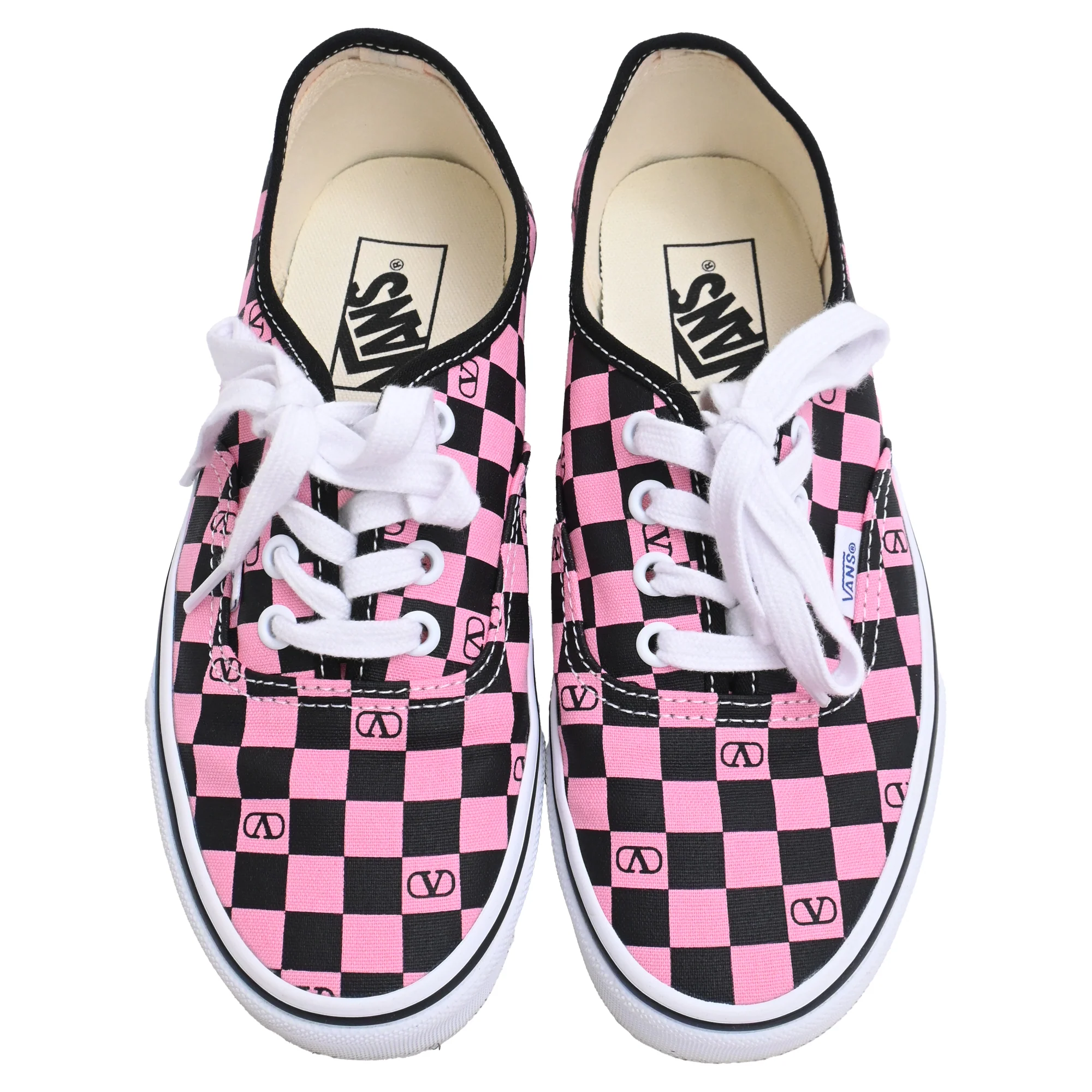 Women's Valentino Garavani x Vans VLogo Checkerboard-Print in Pink Canvas - Image 5