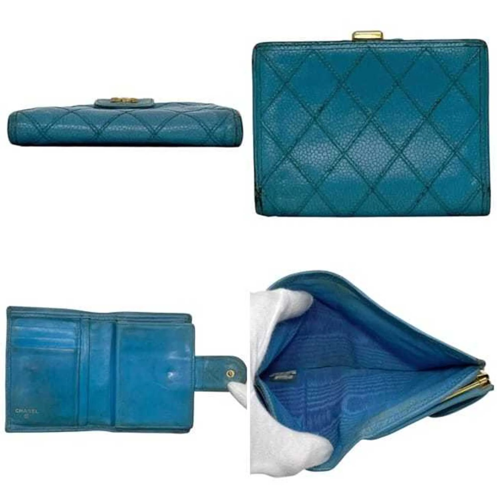 CC Compact Classic Flap Wallet Quilted Caviar - Image 3