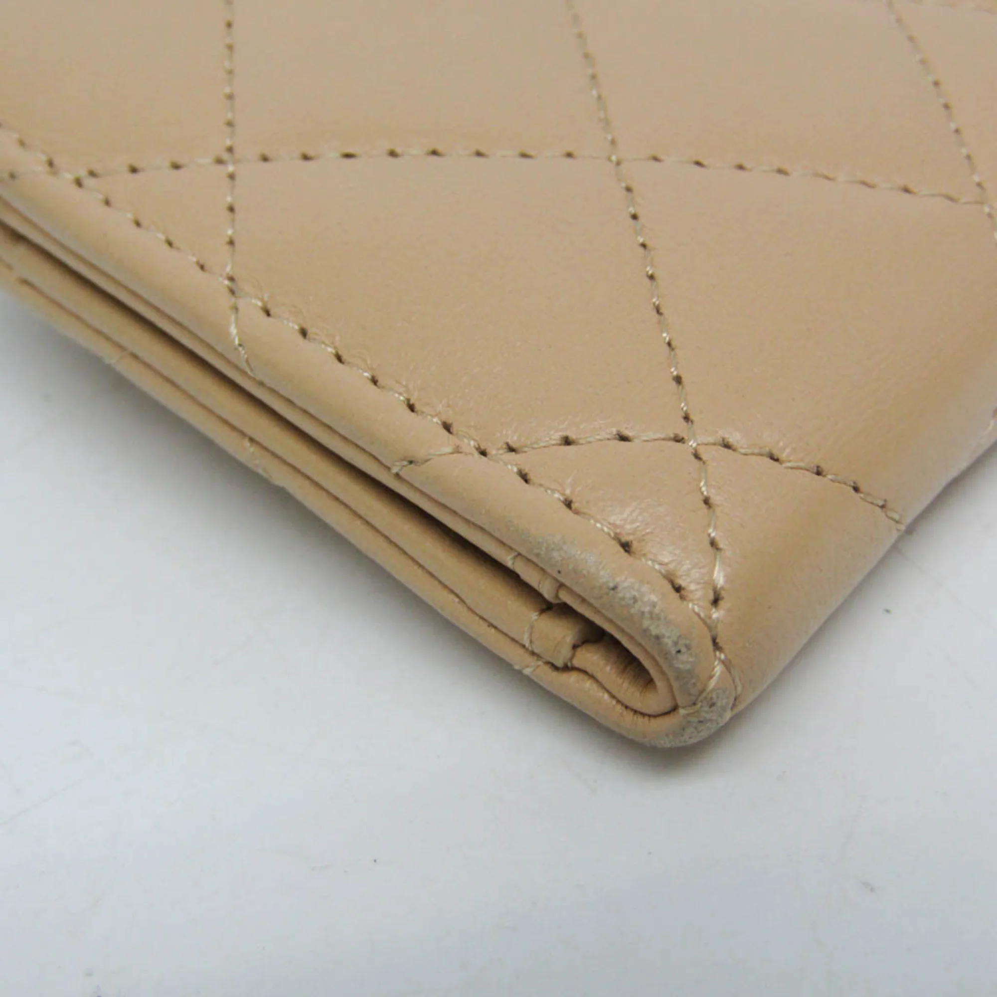 Double Zip French Wallet Quilted Lambskin Compact - Image 6