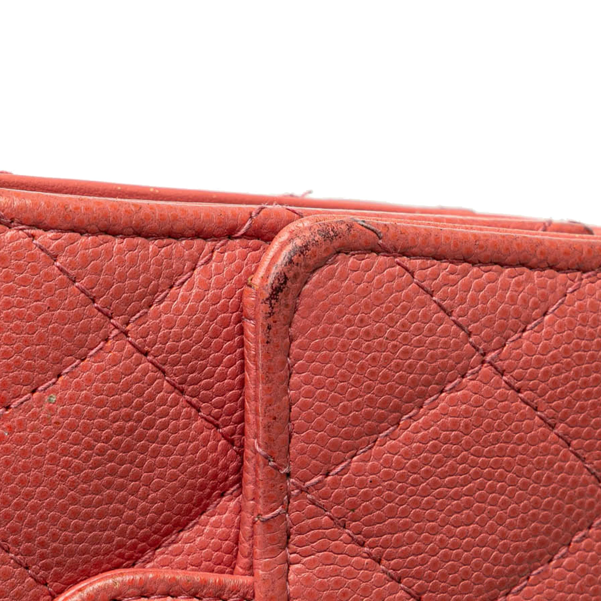 Trifold Flap Wallet Quilted Caviar Small - Image 8