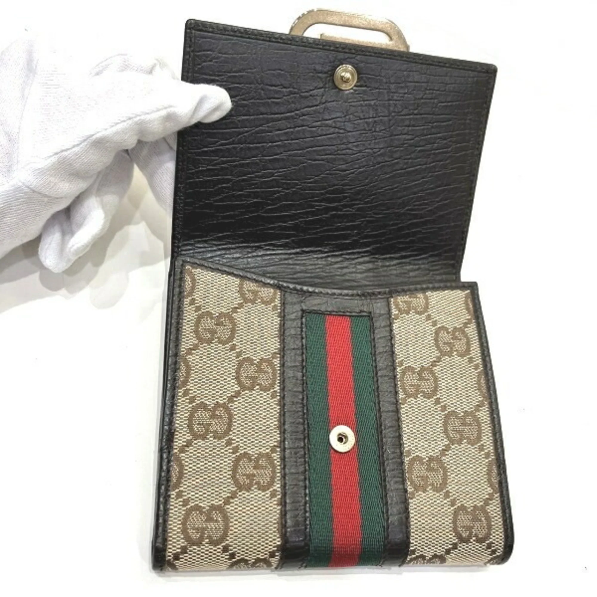 Ophidia French Flap Wallet GG Coated Canvas Compact - Image 6