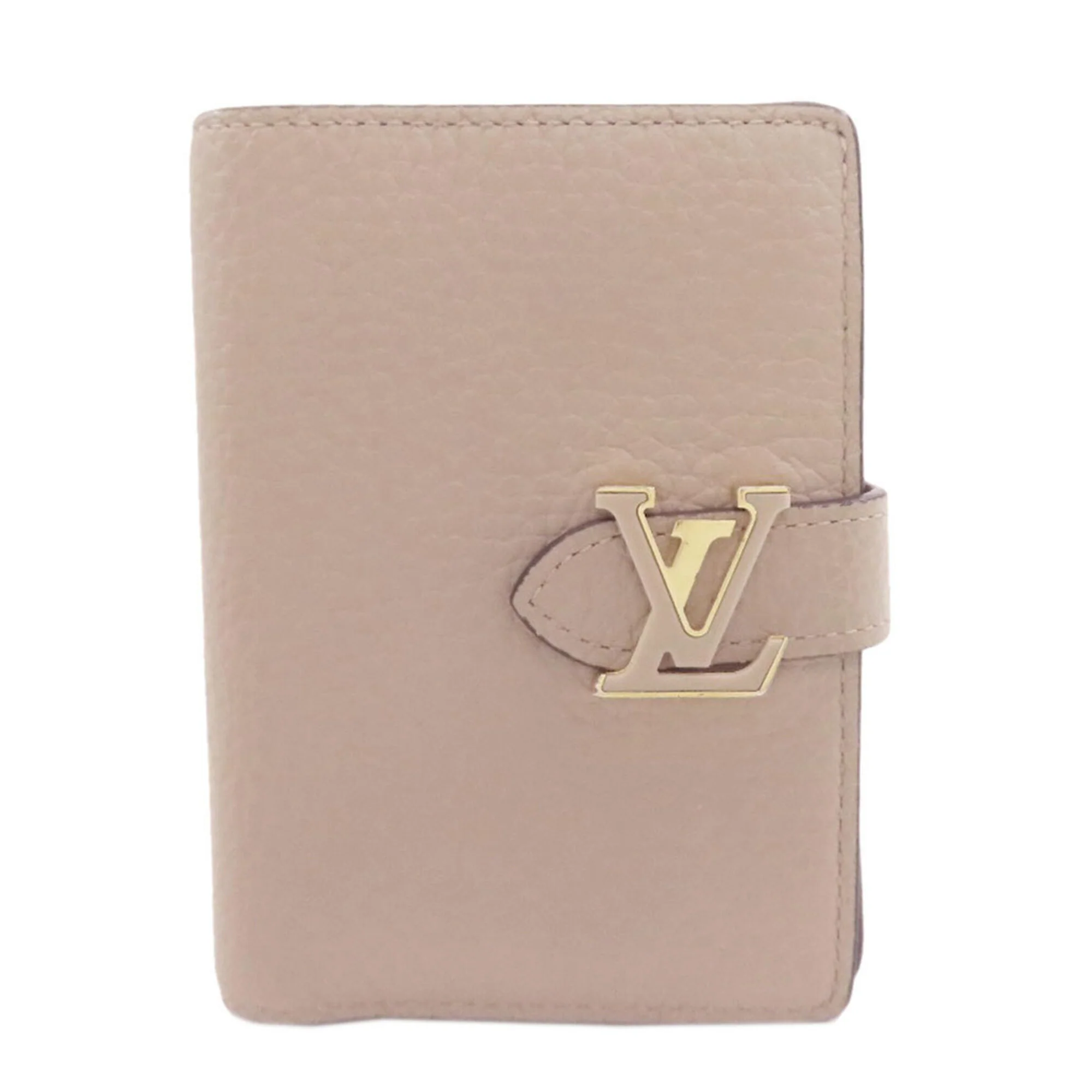 LV Vertical Wallet Taurillion Leather Compact