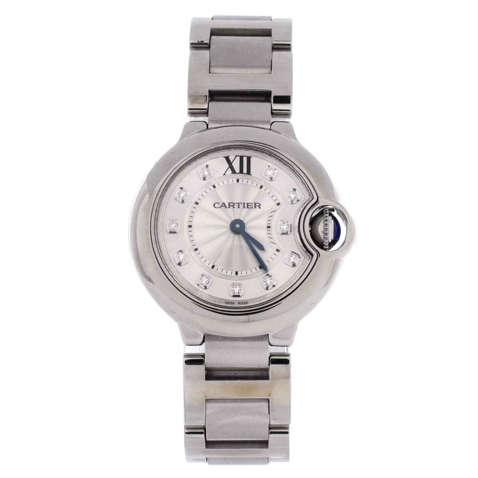 Ballon Bleu de Cartier Quartz Watch Stainless Steel with Diamond Markers 28