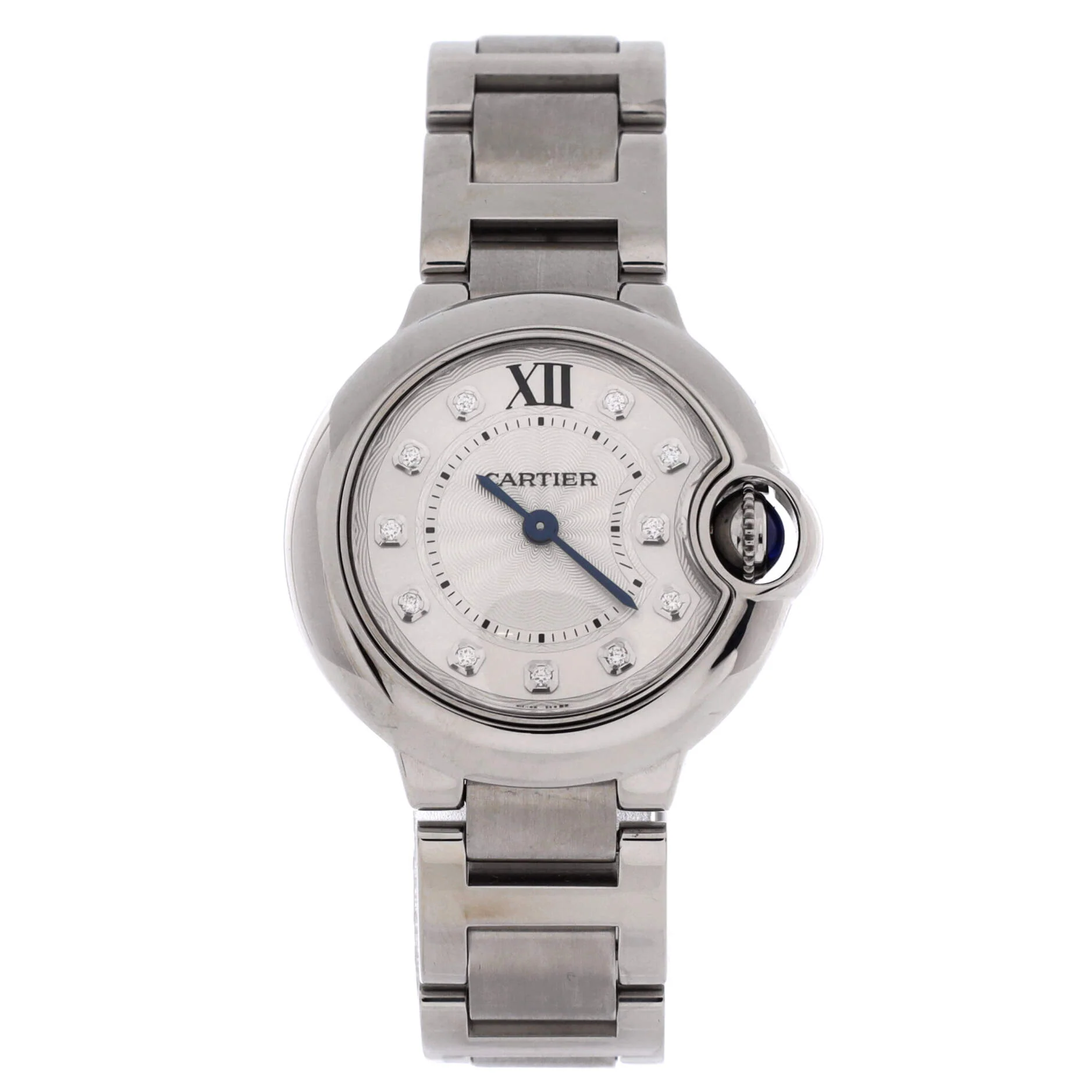 Ballon Bleu de Cartier Quartz Watch Stainless Steel with Diamond Markers 28