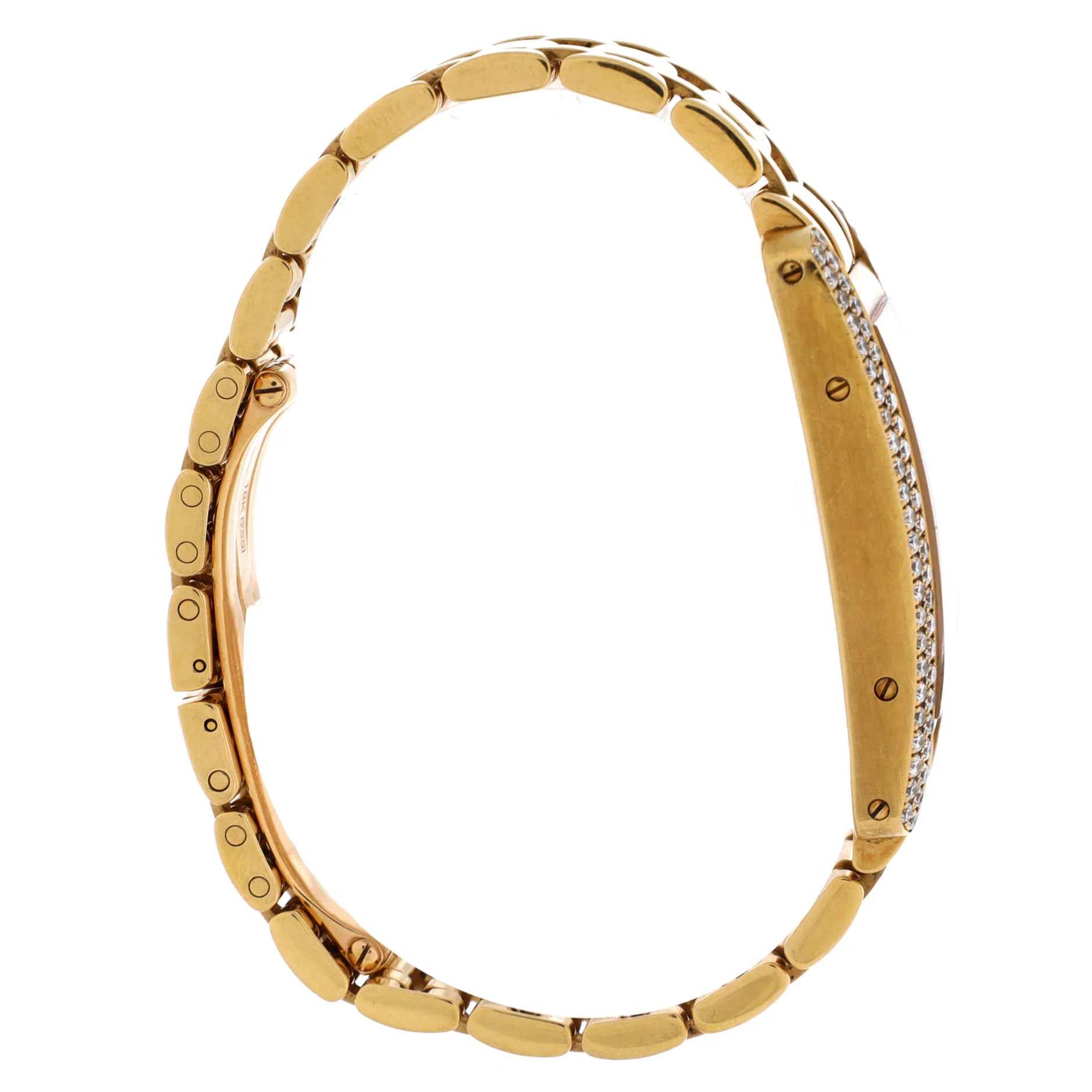 Tank Americaine Quartz Watch Yellow Gold with Two Row Diamond Bezel 19 - Image 3