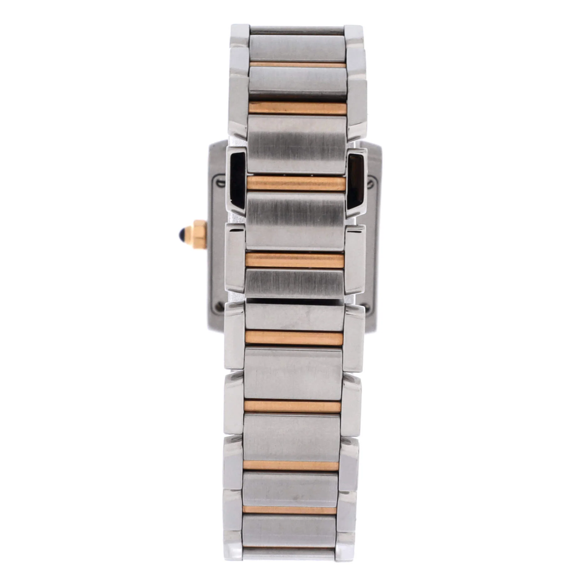 Tank Francaise Quartz Watch Stainless Steel and Rose Gold with Diamond Markers 20 - Image 5