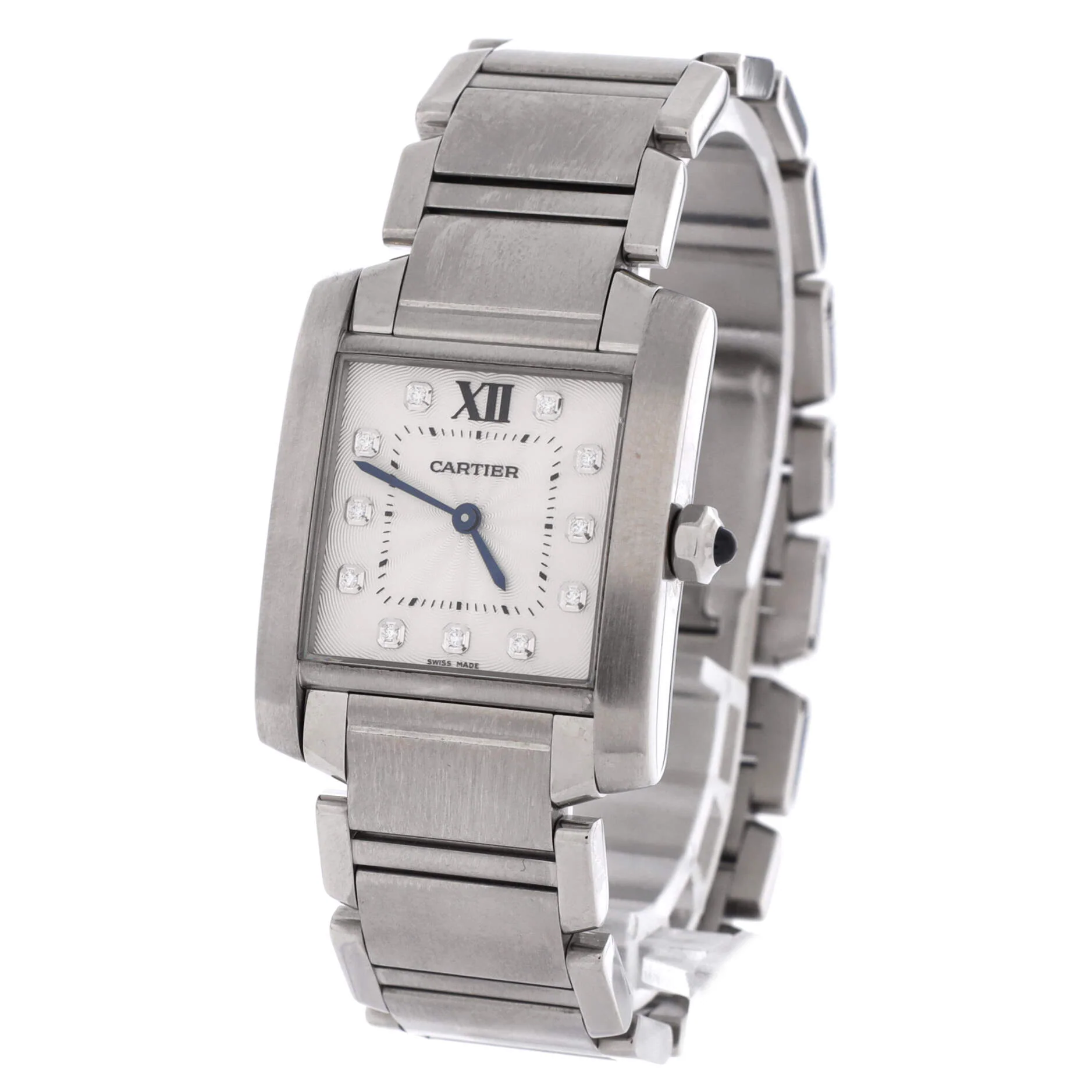 Tank Francaise Quartz Watch Stainless Steel with Diamond Markers 25 - Image 3