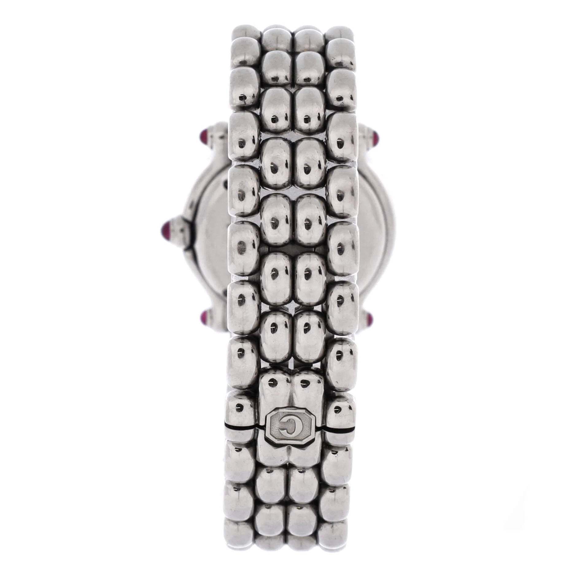Happy Sport Classic Round Quartz Watch Stainless Steel with Floating Diamonds 26 - Image 4