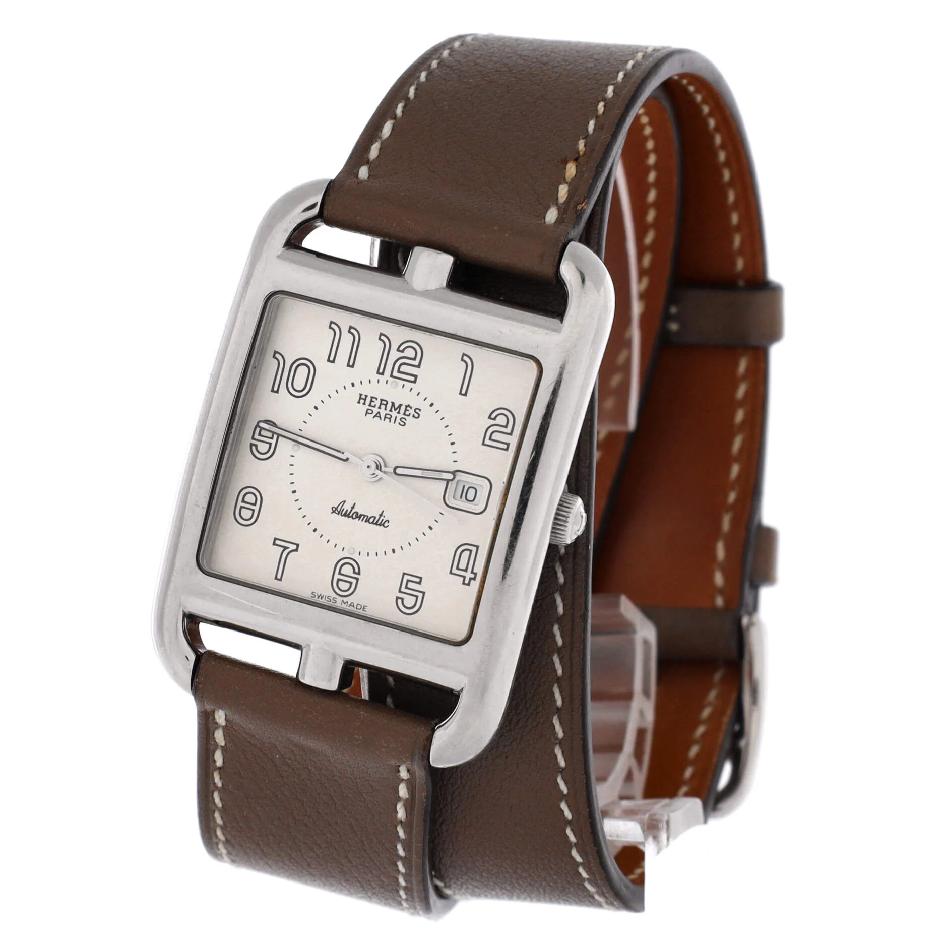 Cape Cod Double Tour Automatic Watch Stainless Steel and Leather 29 - Image 2