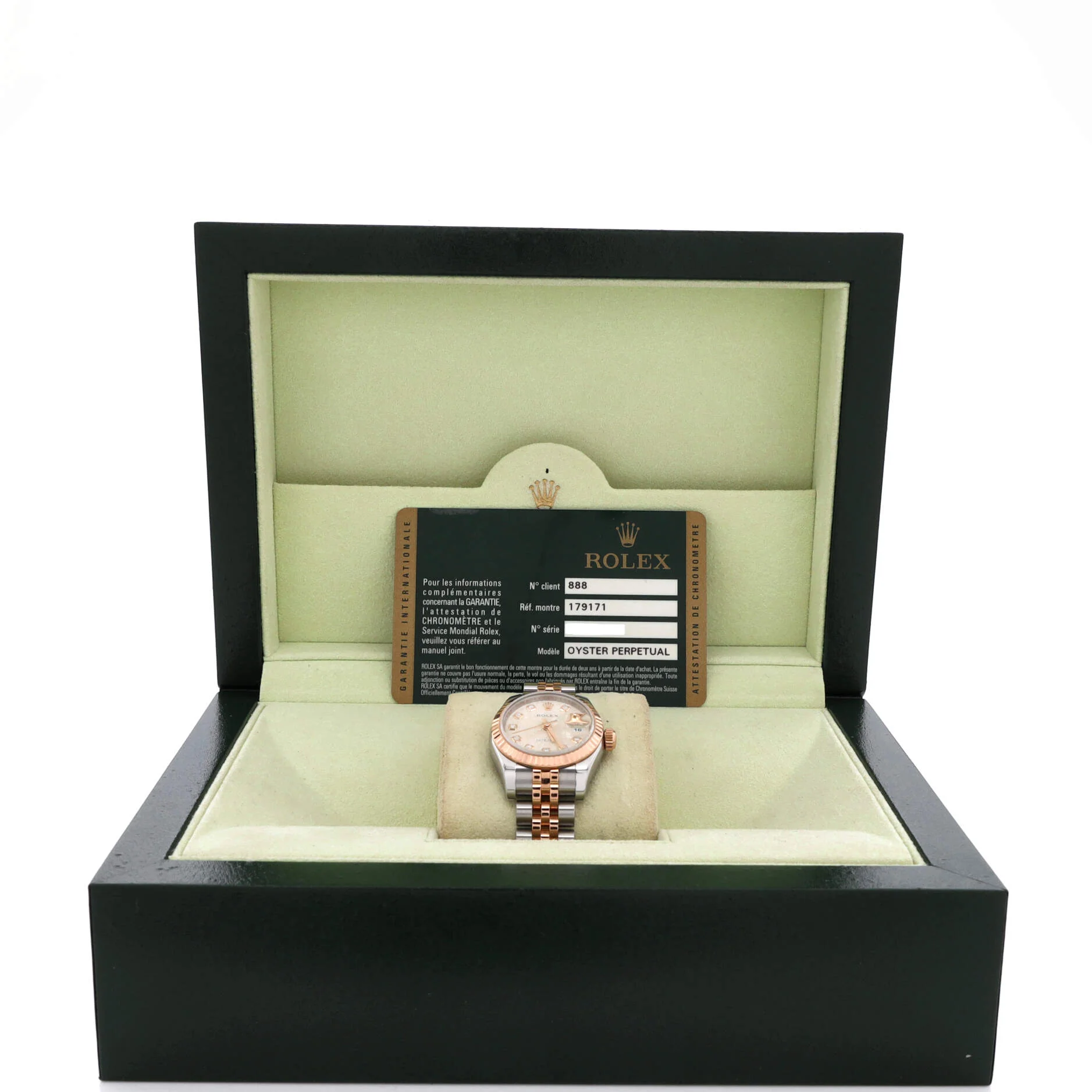 Oyster Perpetual Datejust Automatic Watch Stainless Steel and Rose Gold with Diamond Markers 26 - Image 2