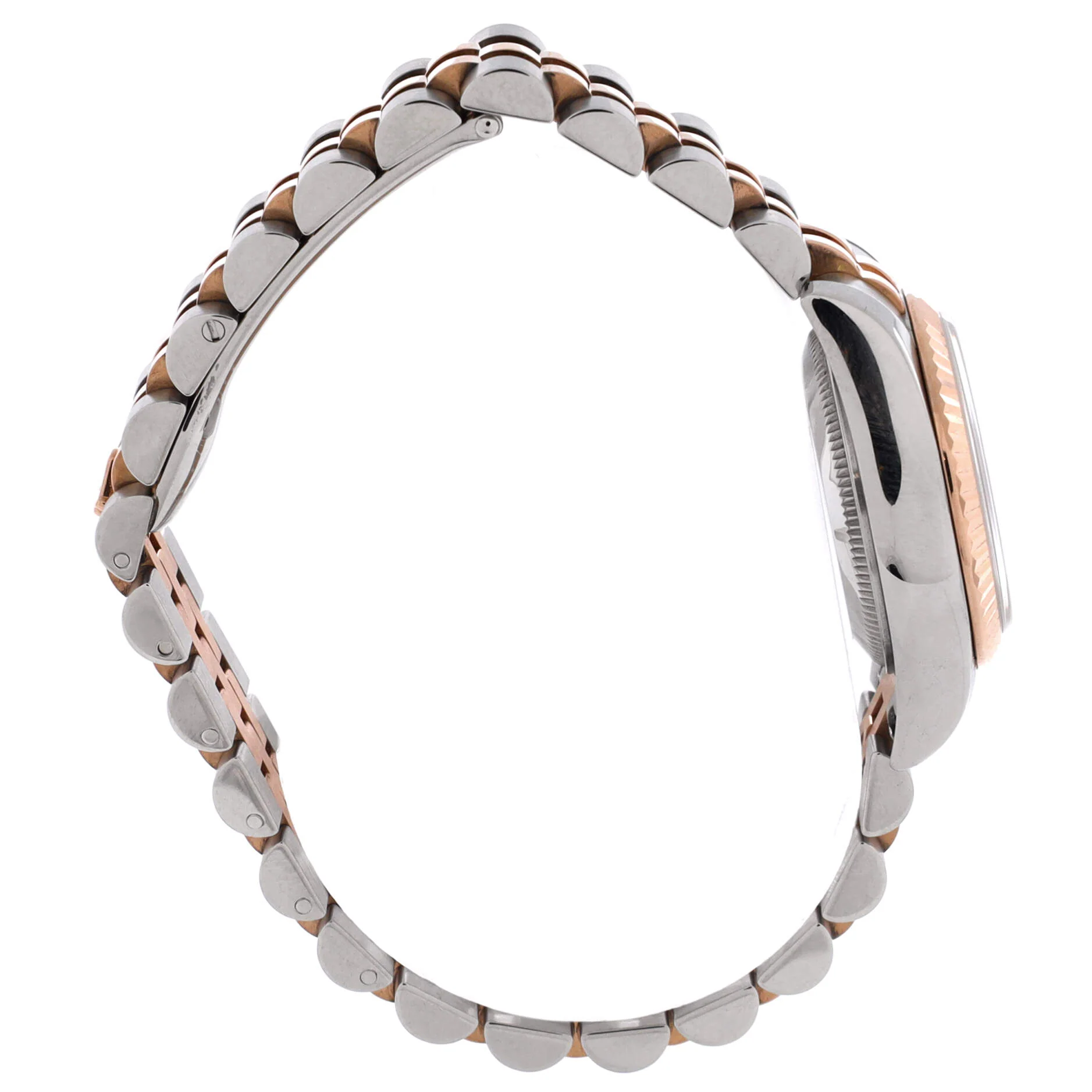 Oyster Perpetual Datejust Automatic Watch Stainless Steel and Rose Gold with Diamond Markers 26 - Image 4