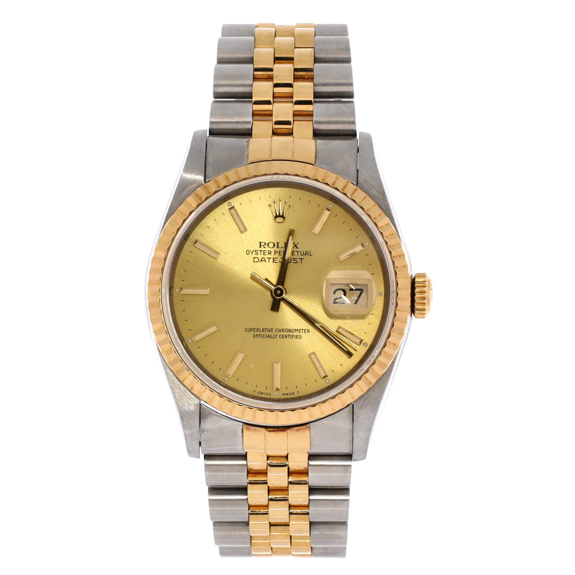 Oyster Perpetual Datejust Automatic Watch Stainless Steel and Yellow Gold 36