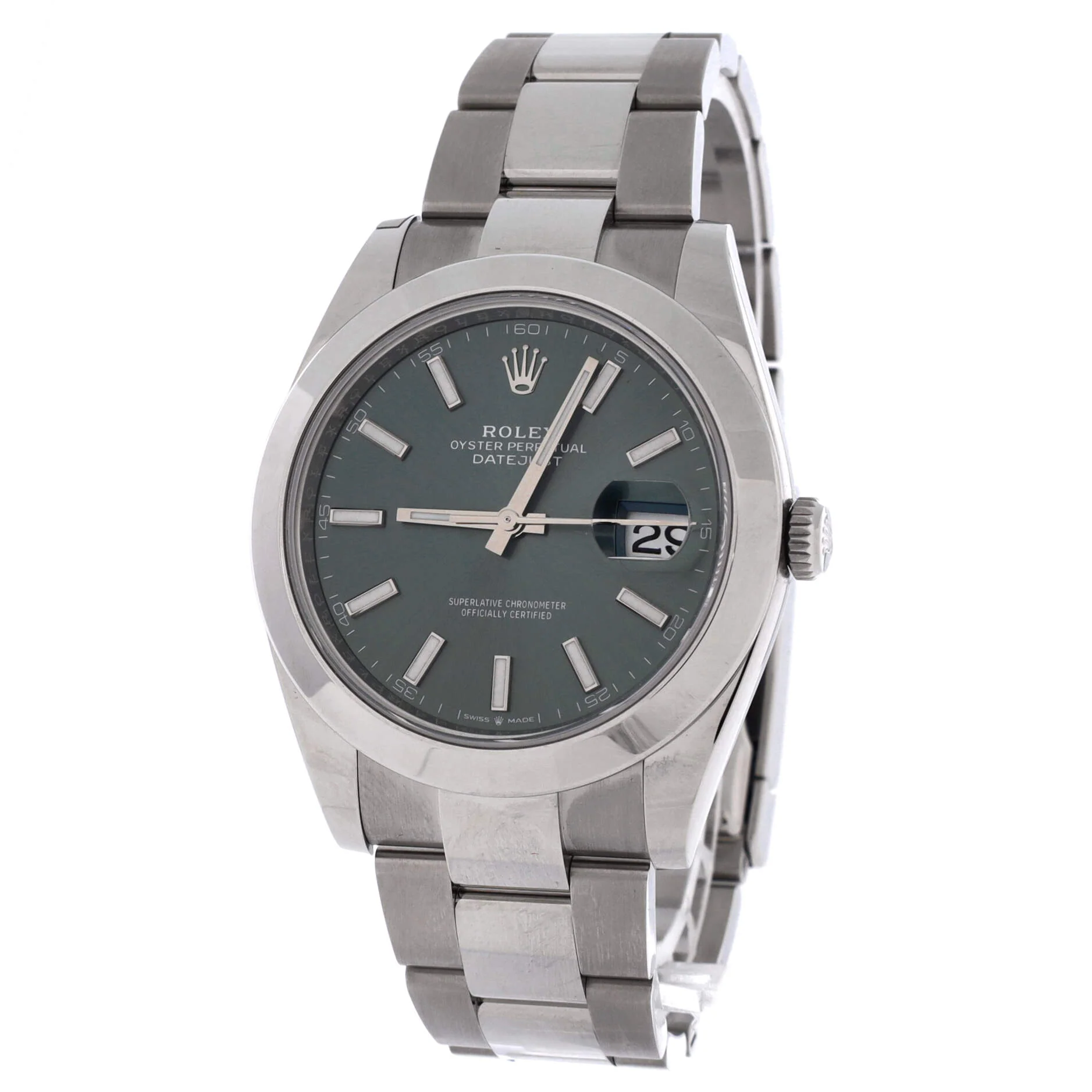 Oyster Perpetual Datejust Mint Green Automatic Watch Stainless Steel 41 - Image 3